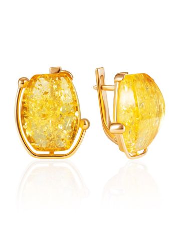 Bright “Fiji” earrings with cherry amber, image 