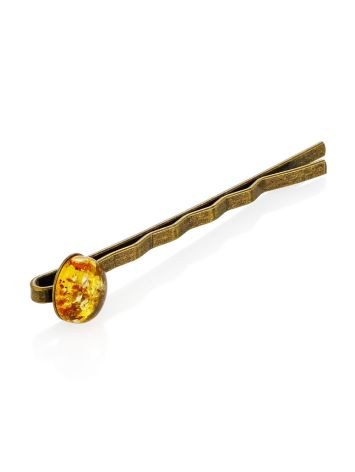 Natural amber hair clip (bobby pin style), image 
