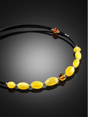Original eye-catching choker set with natural amber, image , picture 2