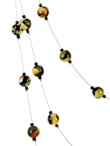 "Amber Dewdrops" Floating Necklace on Fine Invisible Cord, image , picture 4