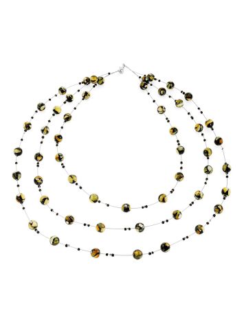"Amber Dewdrops" Floating Necklace on Fine Invisible Cord, image , picture 5