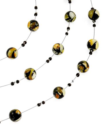 "Amber Dewdrops" Floating Necklace on Fine Invisible Cord, image , picture 6