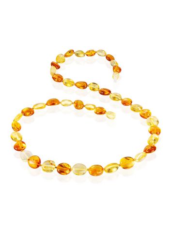 Beautiful variegated beads made of natural amber in two colors, image , picture 3