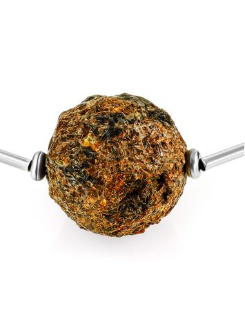 Unique genuine Baltic amber necklace Meteorite, image , picture 3