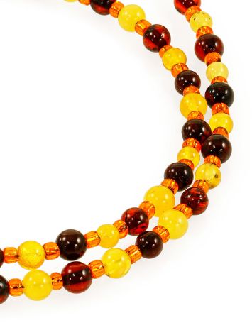 Gentle Caramel choker featuring genuine natural amber in multicolor shades, image , picture 5