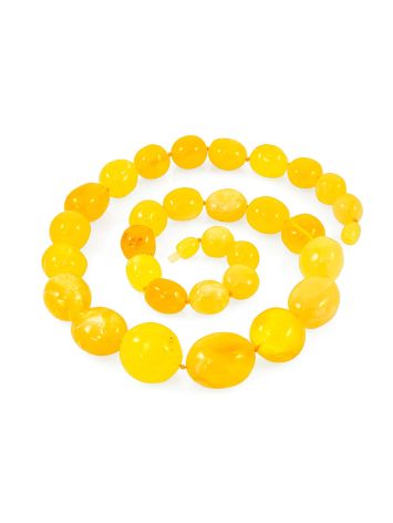 Sunny Honey-Colored Amber Beads "Plum", Length: 55, image , picture 3