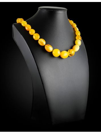 Sunny Honey-Colored Amber Beads "Plum", Length: 55, image , picture 2