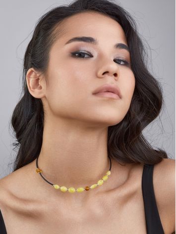 Original eye-catching choker set with natural amber, image , picture 3