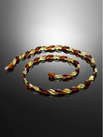 Radiant natural amber beads featuring two beautiful shades, image , picture 2