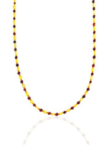 Gentle Caramel choker featuring genuine natural amber in multicolor shades, image 