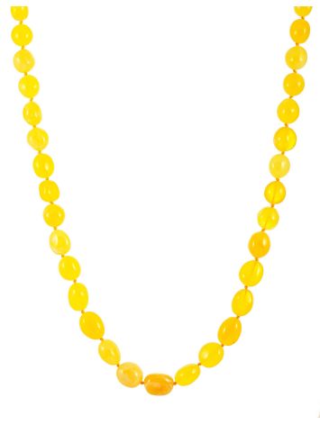 Delicate Baltic Honey Amber "Plum" Beads, Length: 54, image 