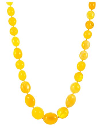 Sunny Honey-Colored Amber Beads "Plum", Length: 55, image 