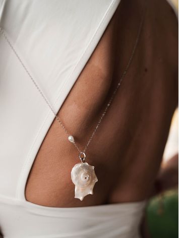 Chain Necklace With Seashell And Pearl The Oceania, image , picture 4