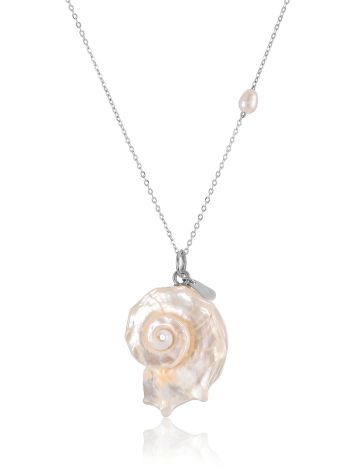 Chain Necklace With Seashell And Pearl The Oceania, image 