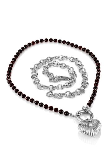 2-in-1 Transformer Choker With Cherry Amber and Hematite, image , picture 4