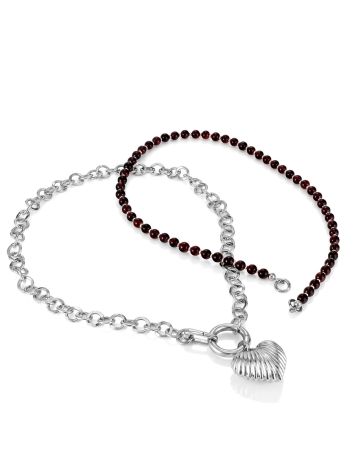 2-in-1 Transformer Choker With Cherry Amber and Hematite, image , picture 9