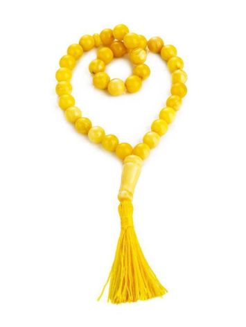 Islamic Ball Cut Amber Prayer Beads, image 