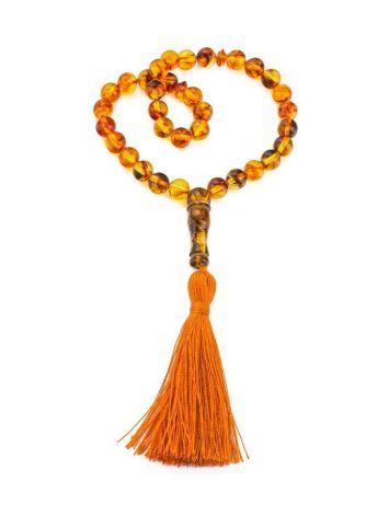 Islamic 33 Cognac Amber Prayer Beads, image 