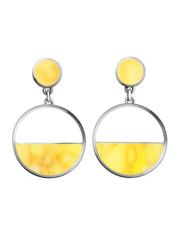 Push Back Amber Earrings In Sterling Silver The Monaco, image 