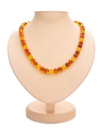 Two-Toned Amber Ball Beaded Necklace, image 