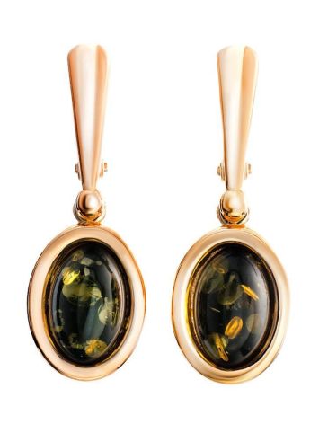 Drop Amber EarringsIn Gold-Plated Silver The Goji, image 