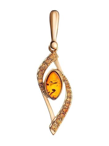 Amber Pendant In Gold With Crystals The Raphael, image 