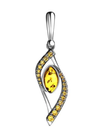 Amber Pendant In Sterling Silver With Champagne Crystals The Raphael, image 