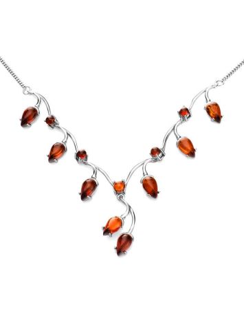 Classic Amber Necklace In Sterling Silver The Verbena, image 
