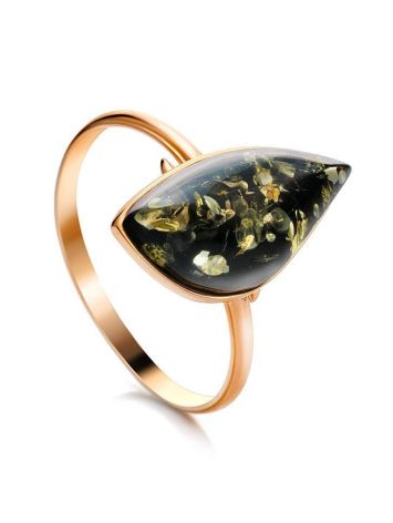 Adjustable Amber Ring In Gold The Lagoon, Ring Size: Adjustable, image 