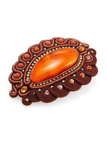 Braided Brooch With Amber And Aventurine The India, image 