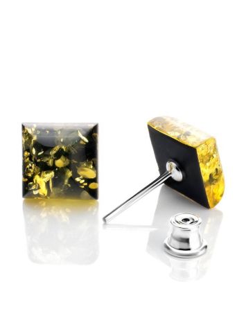 Green Amber Stud Earrings The Ovation, image 