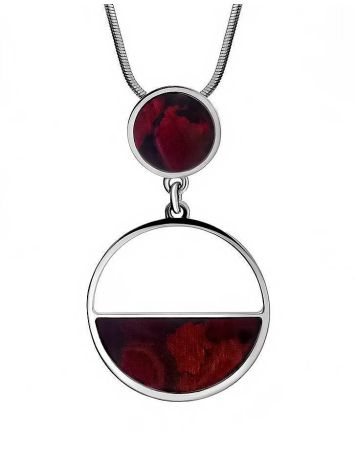 Flat Amber Pendant In Sterling Silver The Monaco, image 