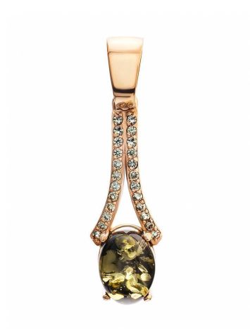Amber Pendant In Gold With Crystals The Raphael, image 