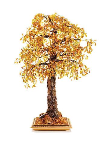 Cognac Amber Decorative Feng Shui Money Tree, image 