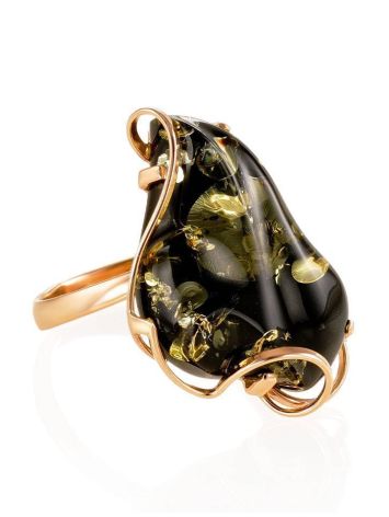 Handcrafted Amber Ring In Gold The Rialto, Ring Size: Adjustable, image 
