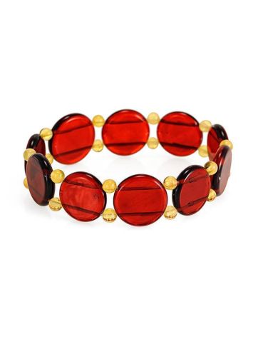 Two Toned Amber Stretch Bracelet, image 
