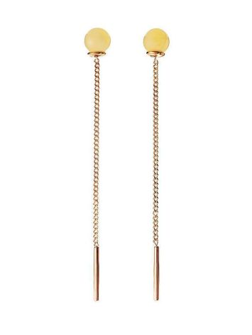 Honey Amber Earrings In Gold The Jupiter, image 