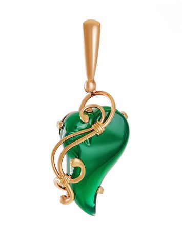 Green Synthetic Onyx Pendant In Gold-Plated Silver The Serenade, image 