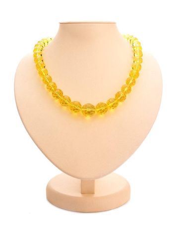 Faceted Lemon Amber Ball Beaded Necklace The Prague, image 
