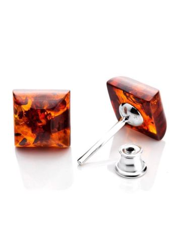 Cognac Amber Stud Earrings The Ovation, image 