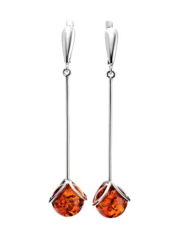 Drop Amber Earrings In Sterling Silver The Flamenco, image 