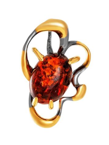 Gold-Plated Pendant With Cognac Amber The Pompadour, image 