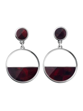 Drop Amber Earrings In Sterling Silver The Monaco, image 