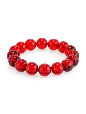 Bold Cherry Amber Beaded Bracelet, image 