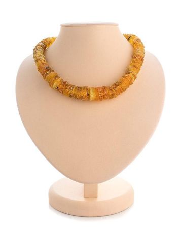 Natural Cognac Amber Beaded Necklace, image 