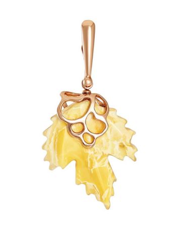 Leaf Shaped Amber Pendant In Gold The Canada, image 