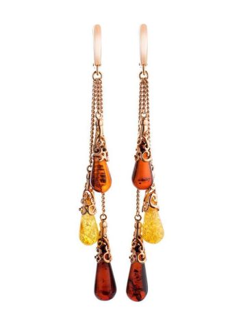 Multicolor Amber Earrings In Gold-Plated Silver The Casablanca, image 