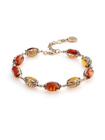 Link Amber Bracelet In Gold Plated Silver The Casablanca, image 