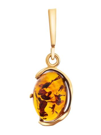 Oval Amber Pendant In Gold-Plated Silver The Vivaldi, image 