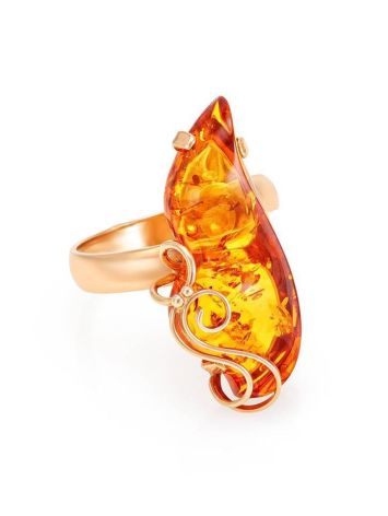 Adjustable Amber Ring In Gold The Rialto, Ring Size: Adjustable, image 
